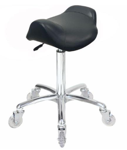 Brumby Stool Black with Clear Wheels