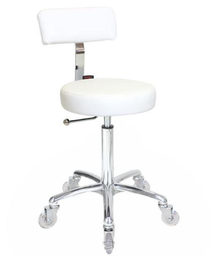 Sprint Stool White with Clear Wheels