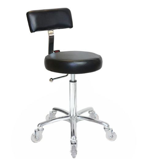 Sprint Stool Black with Clear Wheels