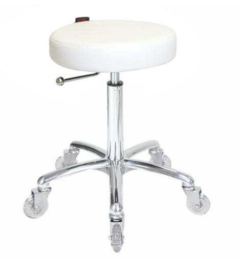 Turbo Stool White with Clear Wheels