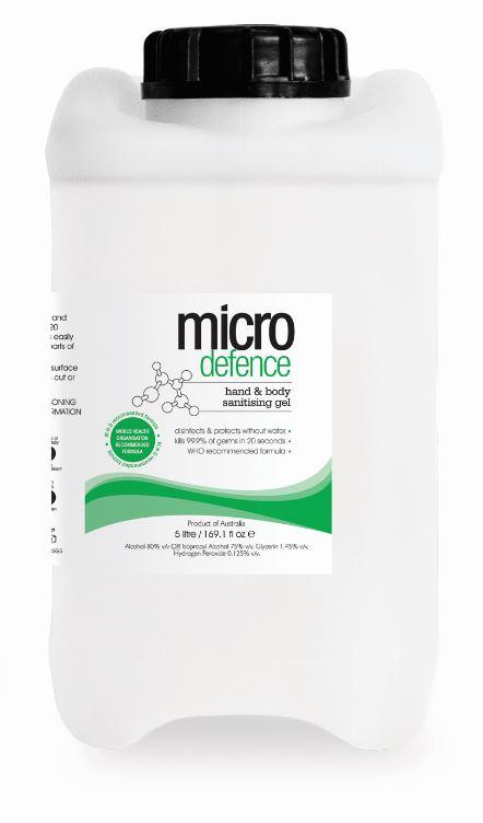 Micro Defence Hand & B Sanitiser Gel 5L