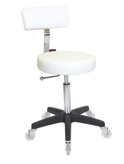 Sprint Stool White with Clear Wheels