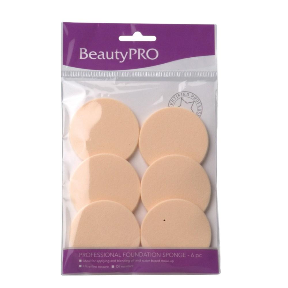 Beauty Pro Foundation Sponge Round 6pk