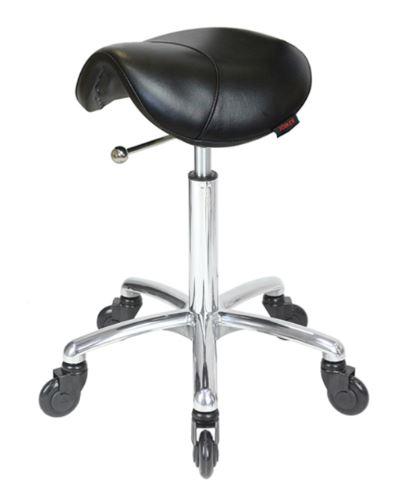 Saddle Stool Black with Click'NClean Wheels