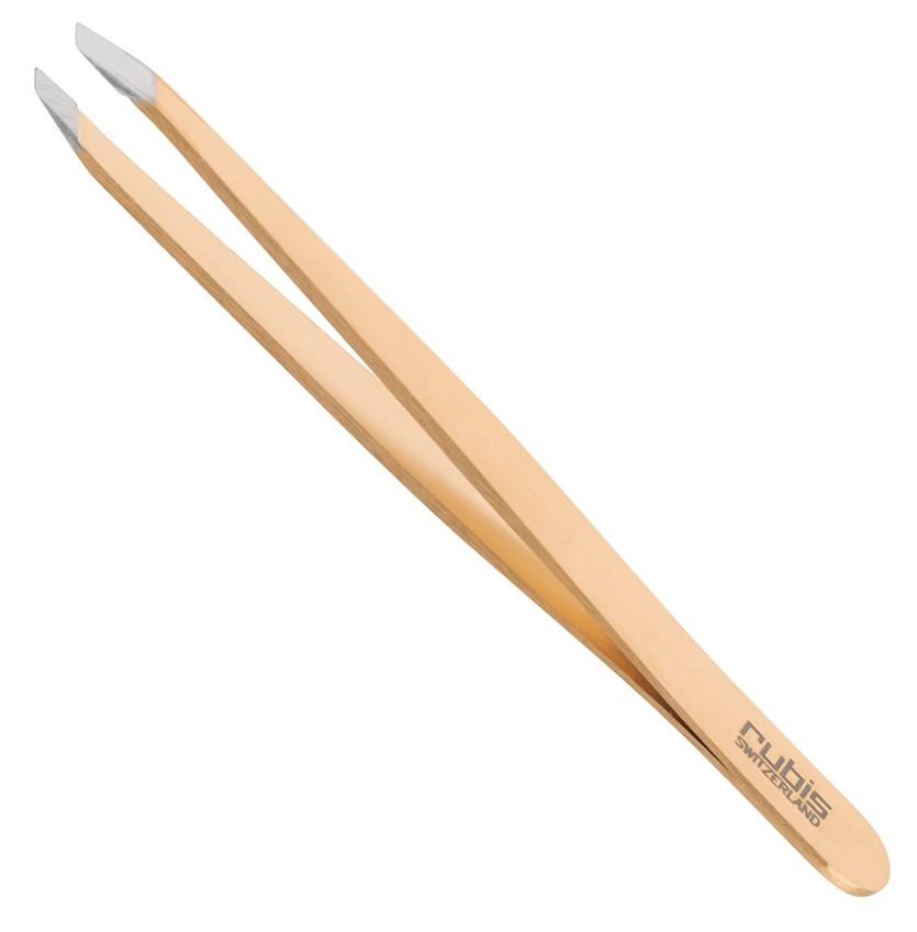 Rubis Tweezer Slanted Gold S/Steel