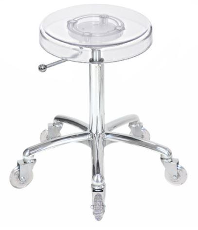 Clear Stool-Chrome Base Clear Wheels