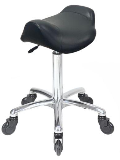 Brunby Stool Black with Click'NClean Wheels