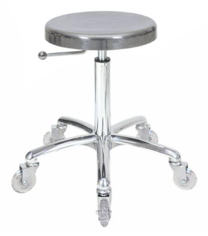 Aluminum Stool-Chrome Base Clear Wheel