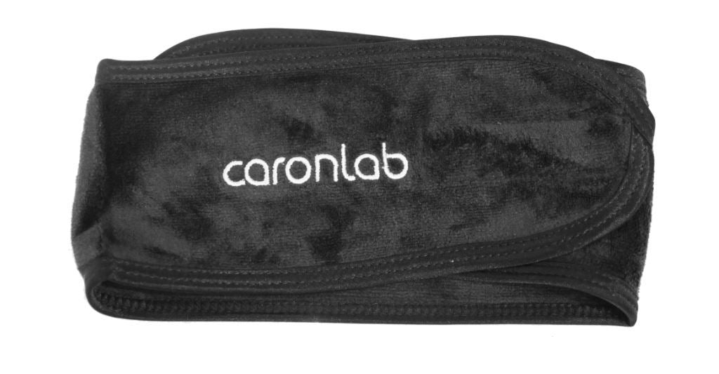 Washable Head Band 2pk (caron logo) Blk